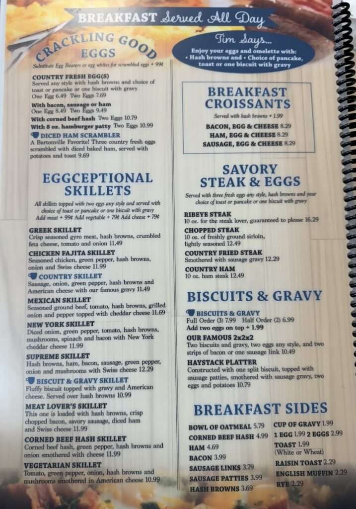 Bartonville Diner menu 5