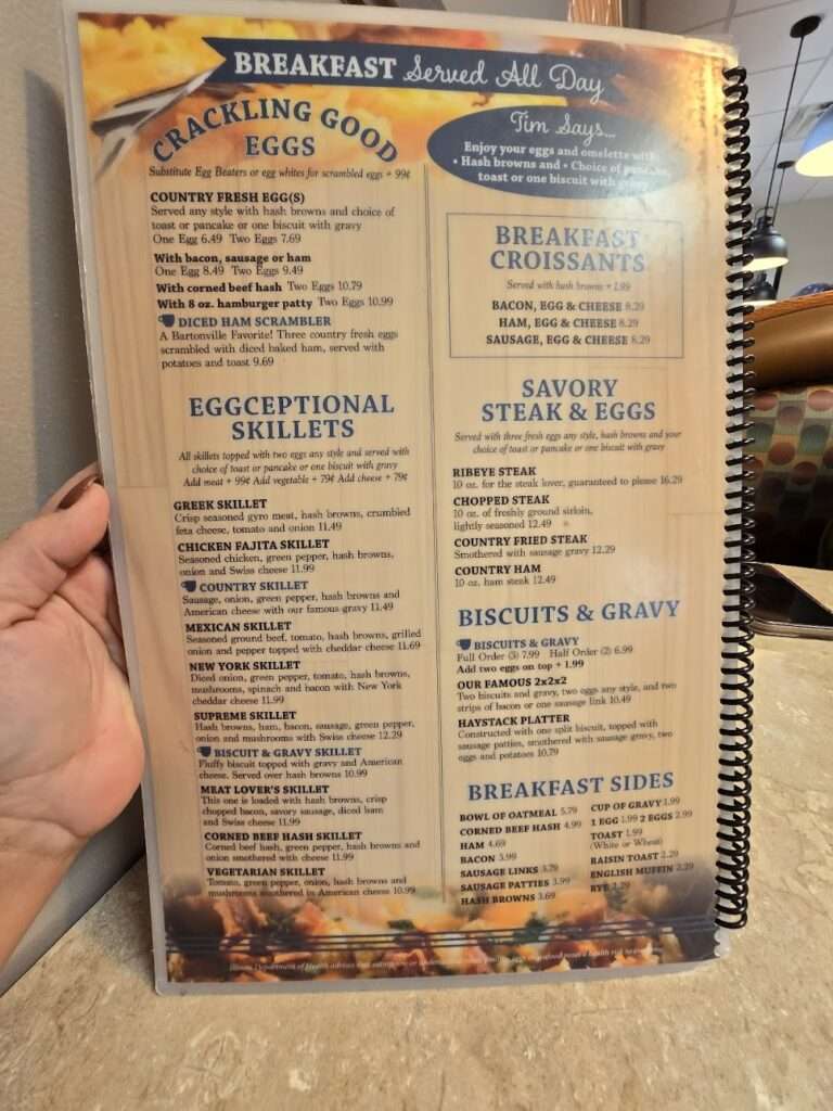 Bartonville Diner menu 3